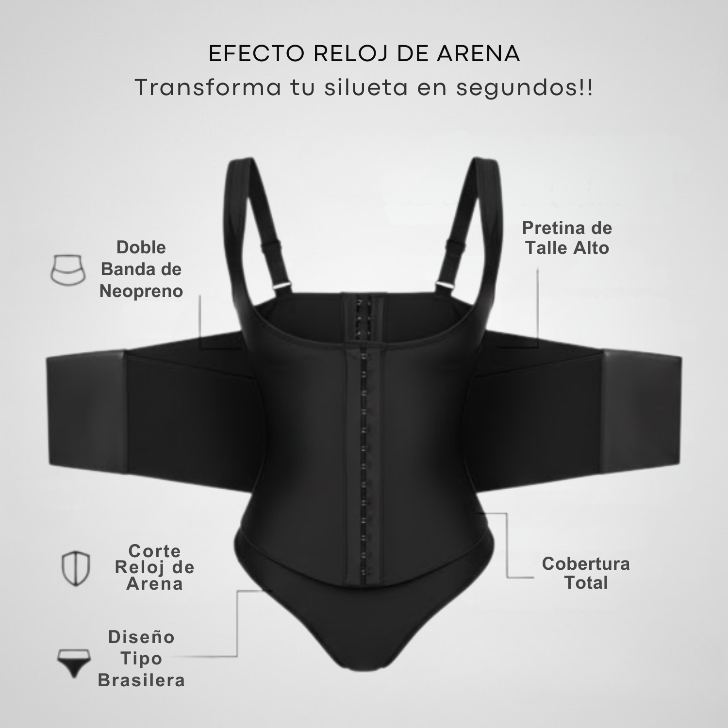 Faja Reloj de Arena color negro