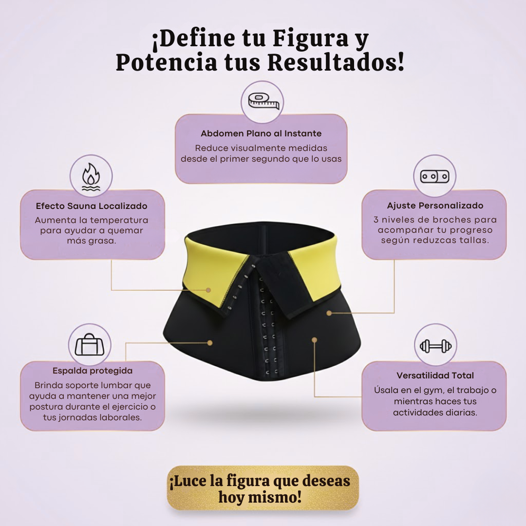 Faja Cinturilla Reductora Con Broche Negro