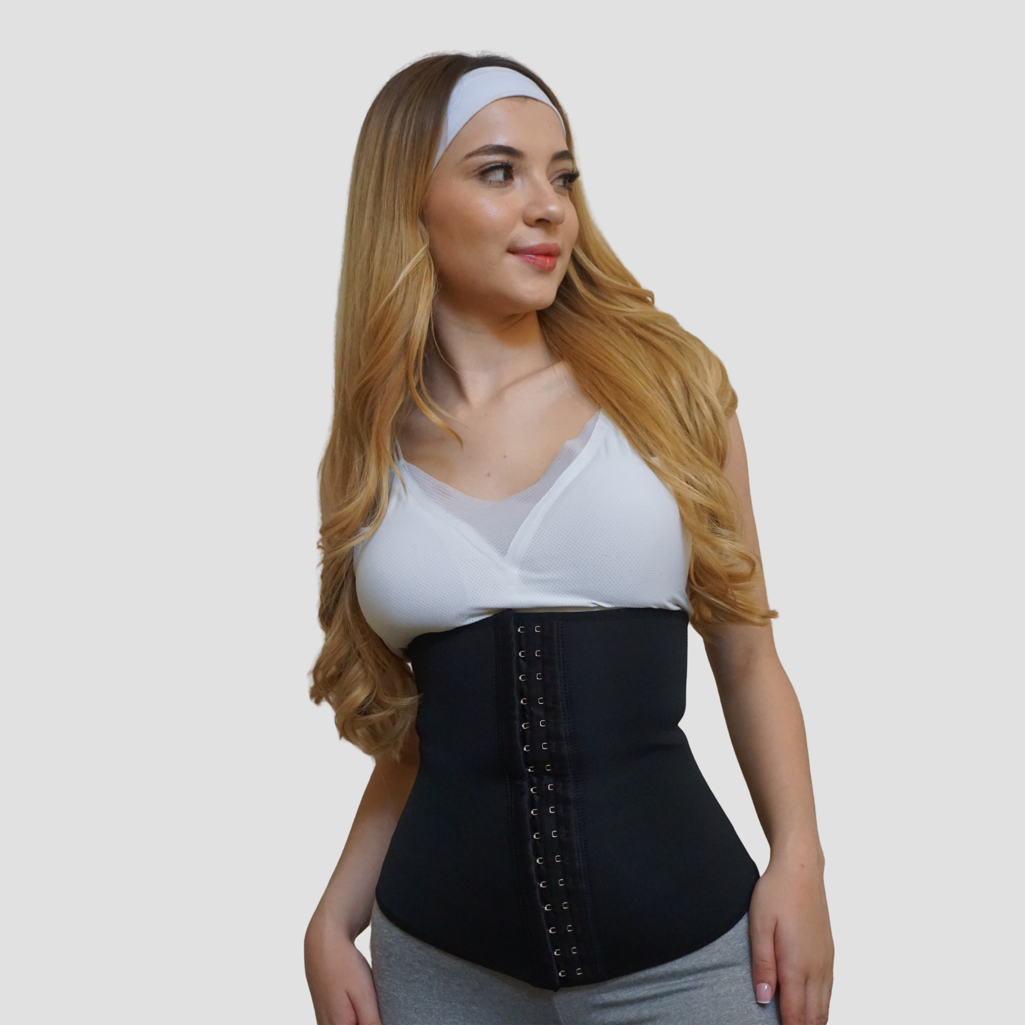 Faja Cinturilla Reductora Con Broche Negro